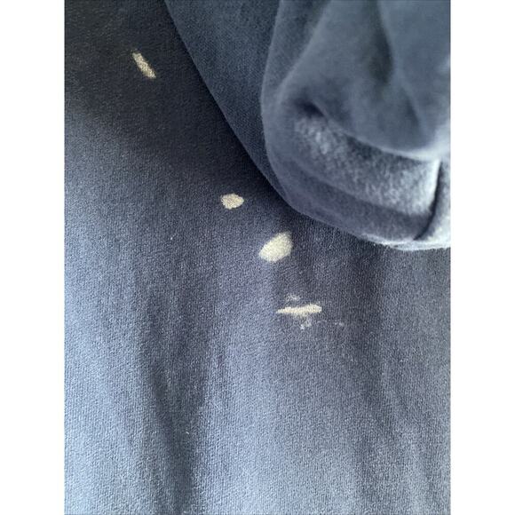 Y2K American Eagle Men's Large Navy Quarter Zip Pullover Hoodie Sweater Patch - Picture 6 of 8